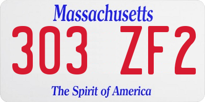 MA license plate 303ZF2