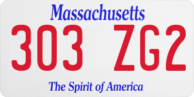 MA license plate 303ZG2