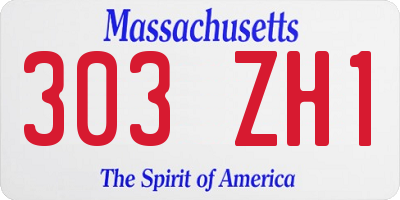 MA license plate 303ZH1
