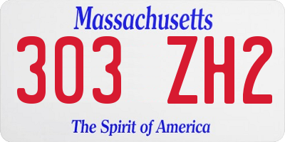 MA license plate 303ZH2