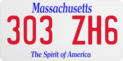 MA license plate 303ZH6