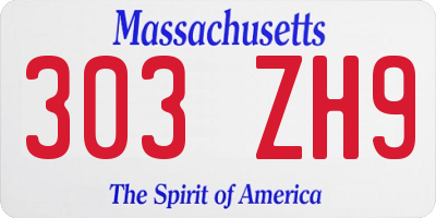 MA license plate 303ZH9
