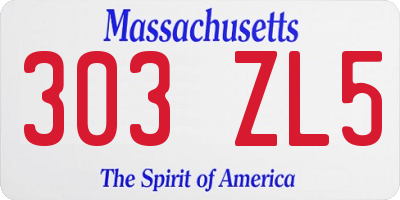 MA license plate 303ZL5