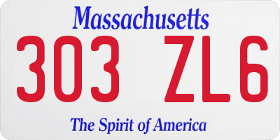 MA license plate 303ZL6
