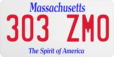MA license plate 303ZM0