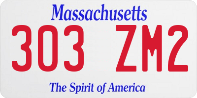 MA license plate 303ZM2