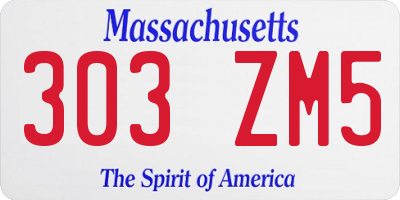 MA license plate 303ZM5