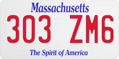 MA license plate 303ZM6