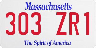 MA license plate 303ZR1