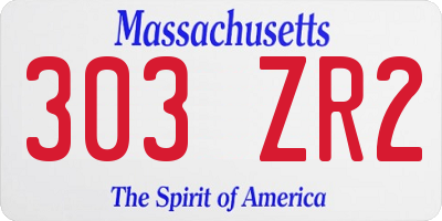 MA license plate 303ZR2