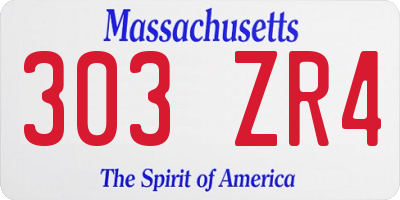MA license plate 303ZR4