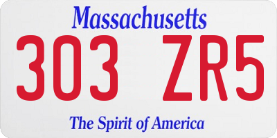 MA license plate 303ZR5