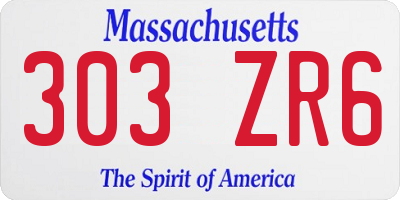 MA license plate 303ZR6