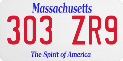MA license plate 303ZR9
