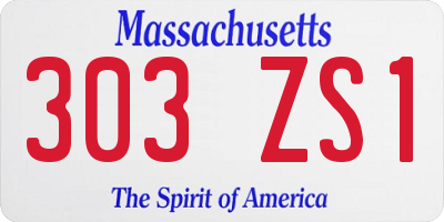 MA license plate 303ZS1