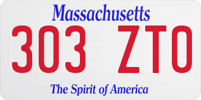 MA license plate 303ZT0
