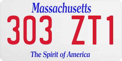MA license plate 303ZT1