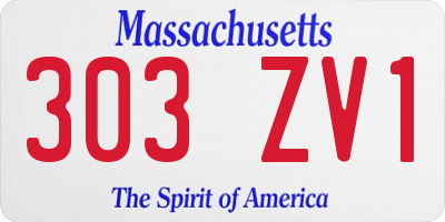 MA license plate 303ZV1