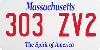 MA license plate 303ZV2