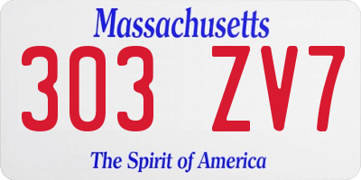 MA license plate 303ZV7