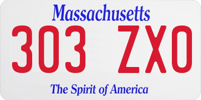 MA license plate 303ZX0