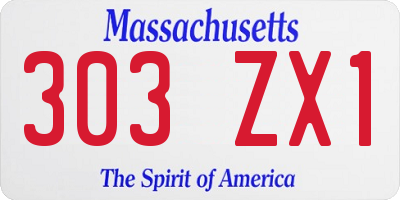 MA license plate 303ZX1