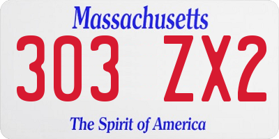 MA license plate 303ZX2