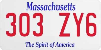 MA license plate 303ZY6