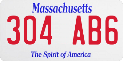 MA license plate 304AB6