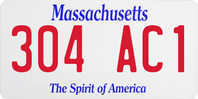 MA license plate 304AC1