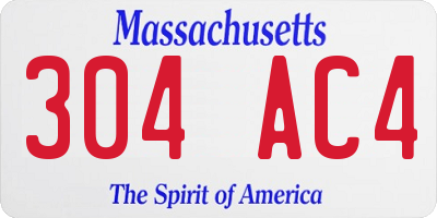 MA license plate 304AC4