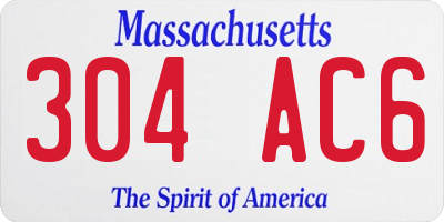 MA license plate 304AC6