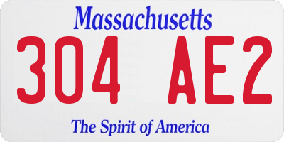 MA license plate 304AE2