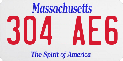 MA license plate 304AE6