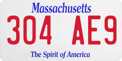 MA license plate 304AE9