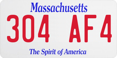 MA license plate 304AF4