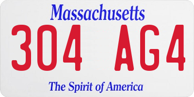 MA license plate 304AG4