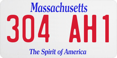 MA license plate 304AH1