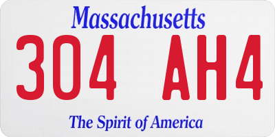 MA license plate 304AH4