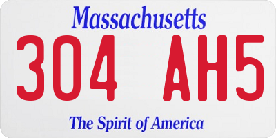 MA license plate 304AH5