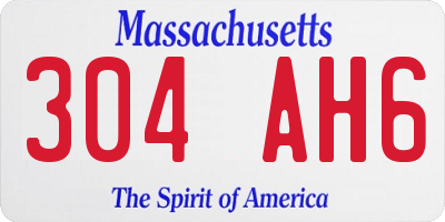 MA license plate 304AH6