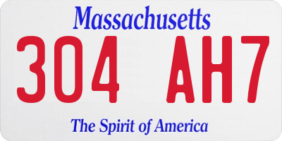 MA license plate 304AH7
