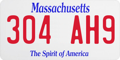 MA license plate 304AH9