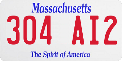 MA license plate 304AI2