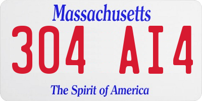 MA license plate 304AI4