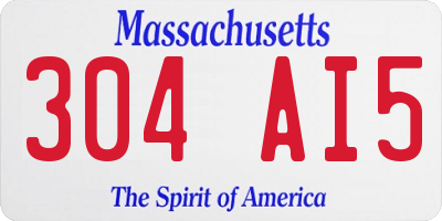 MA license plate 304AI5