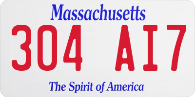 MA license plate 304AI7