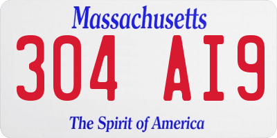 MA license plate 304AI9