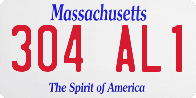 MA license plate 304AL1