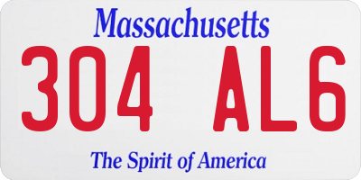 MA license plate 304AL6